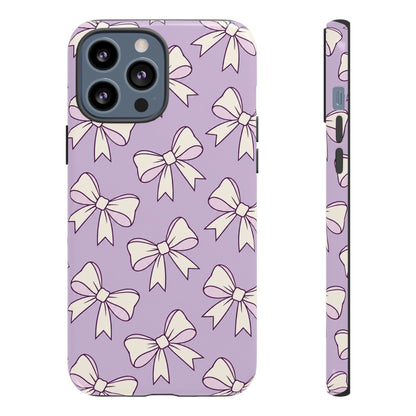 Chic Lilac Bow Pattern Phone Case