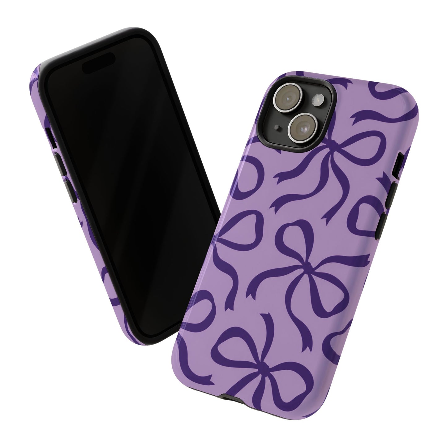 Bold Lilac and Deep Purple Bow Pattern Phone Case