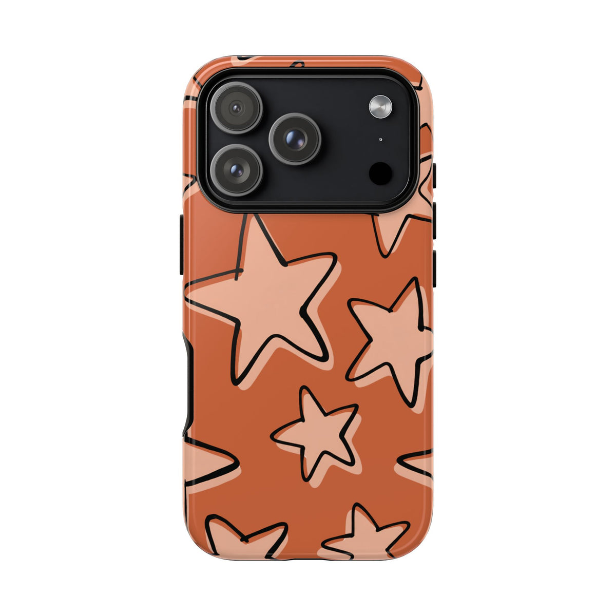 Burnt Orange Doodle Star Phone Case