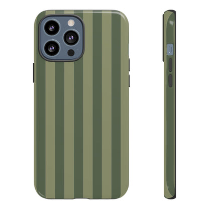 iPhone 13 Pro Max / Glossy Phone Case - ’Green Stripe Pattern’ Phone Case