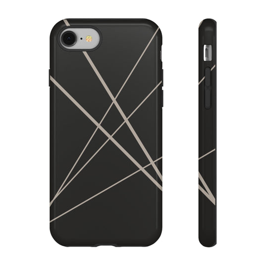 Abstract Black with Grey Lines Phone Case - Black Phone Case - iPhone 8 / Glossy