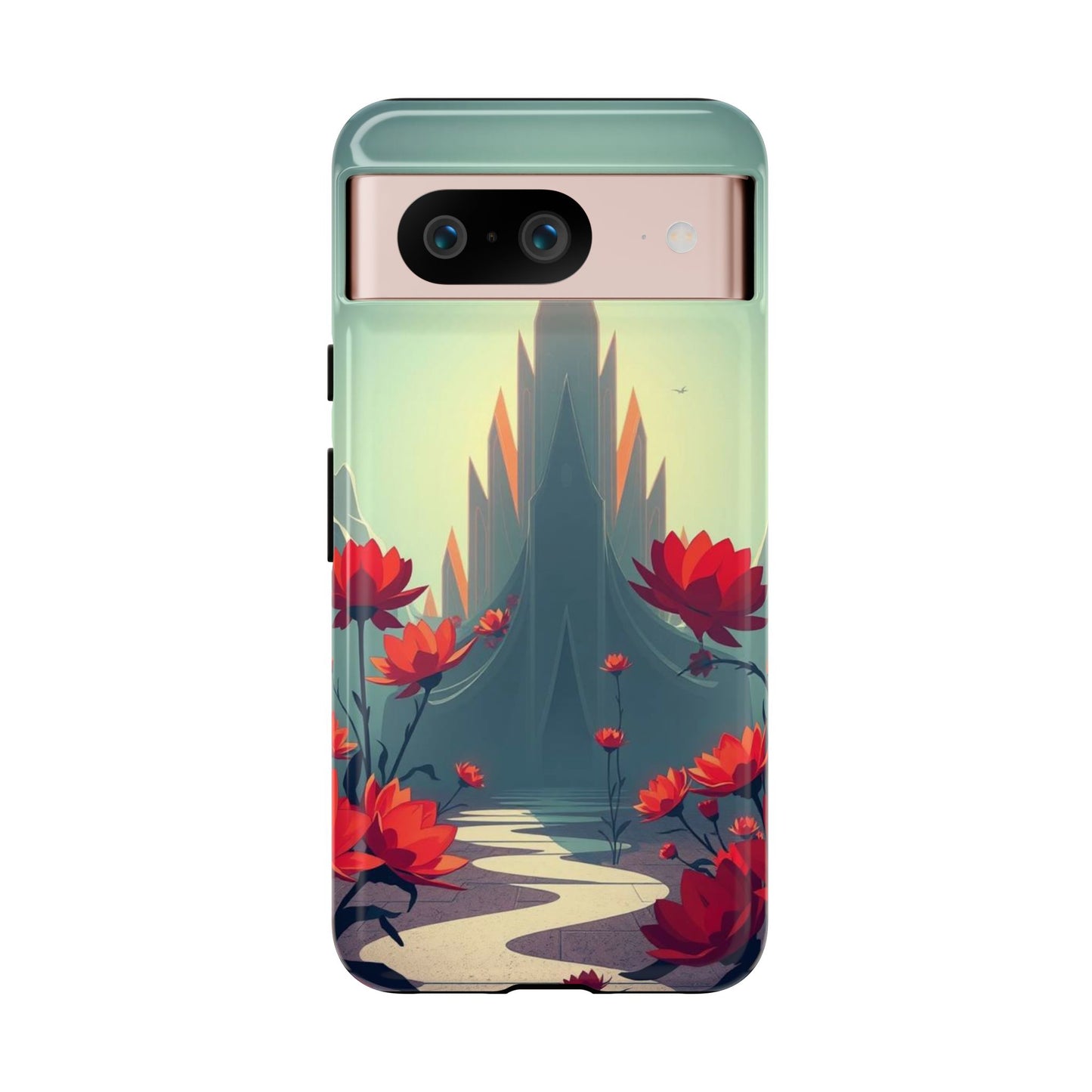 Google Pixel 8 / Glossy Phone Case - Gothic Alien Garden Design Phone Case