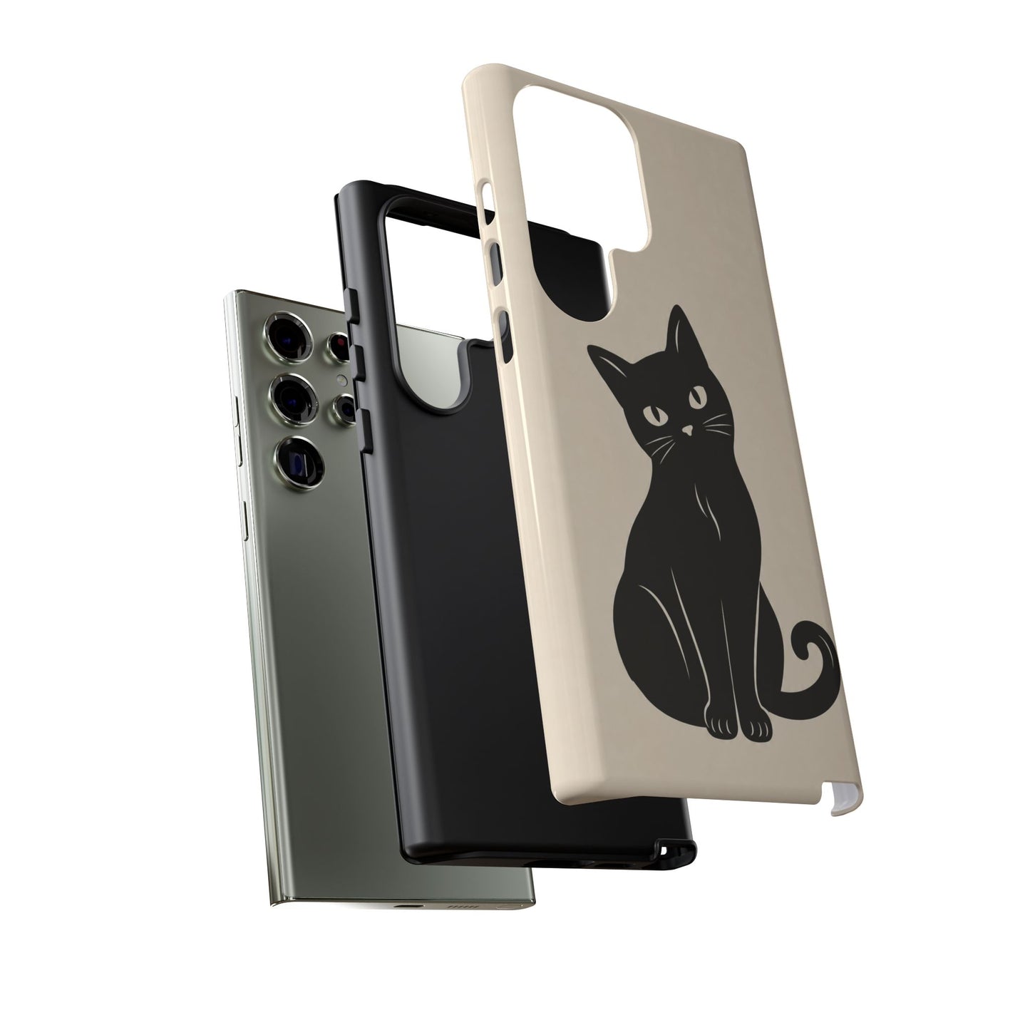 Minimalist Cream & Black Cat Phone Case