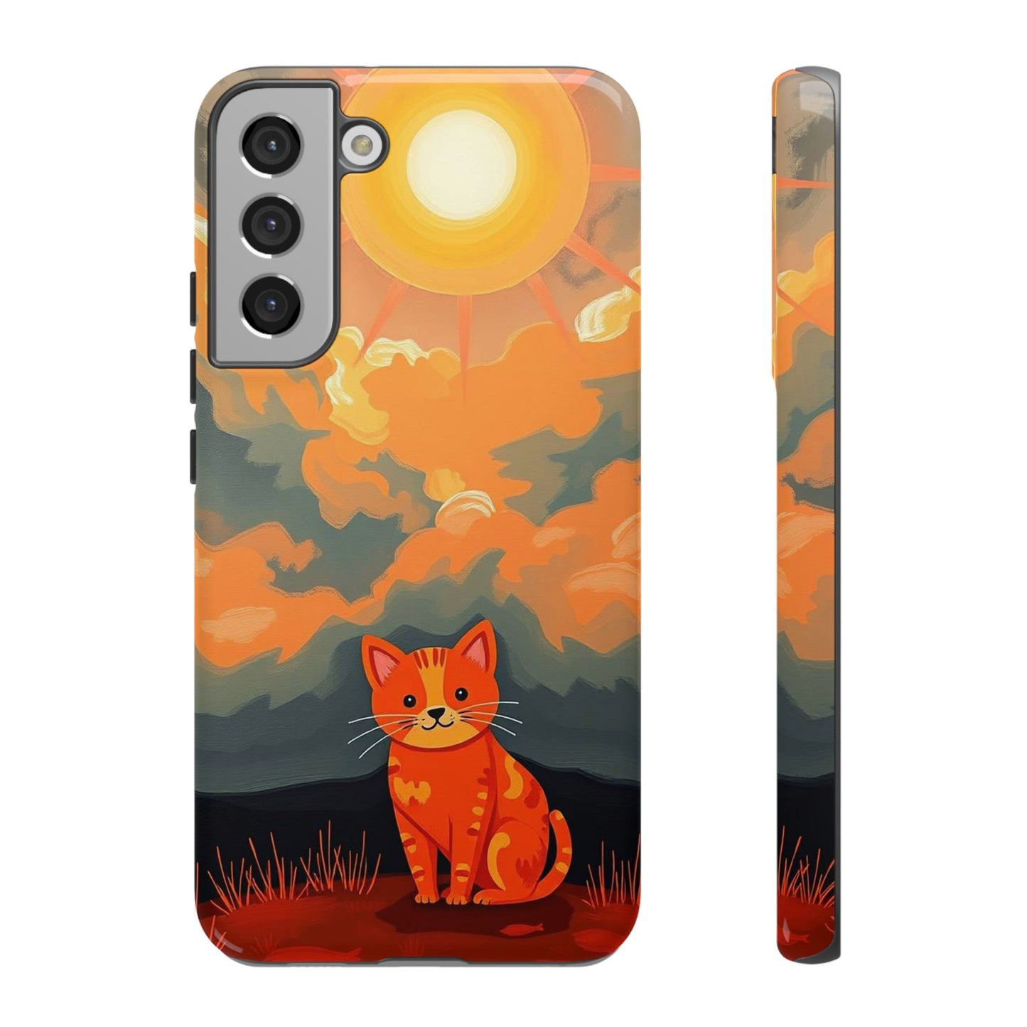 Acrylic Painting Style Cat Design Phone Case