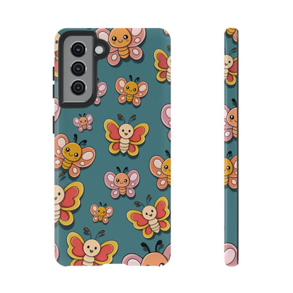 Blue Butterfly Sticker Design Phone Case - Blue Phone Case - Samsung Galaxy S21 / Glossy