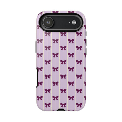 Retro Plum Purple Bow Pattern Phone Case
