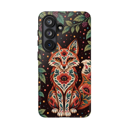 Vibrant Terracotta and Teal Calavera Fox Phone Case - Multicolor Phone Case - Samsung Galaxy S26 / Glossy