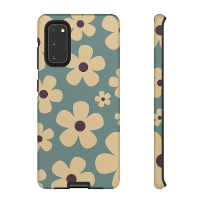 Cute Blue & Cream Daisy Pattern Phone Case - Blue Phone Case - Samsung Galaxy S20 / Glossy