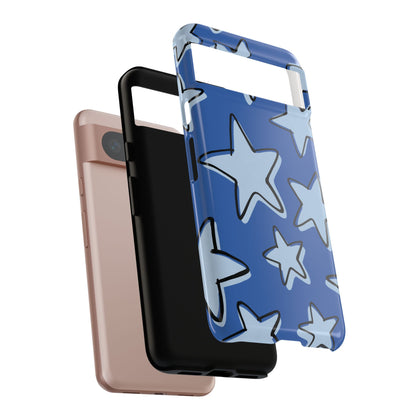 Cobalt Blue Doodle Star Phone Case