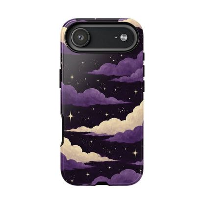 Illustrated Purple Clouds & Stars Phone Case