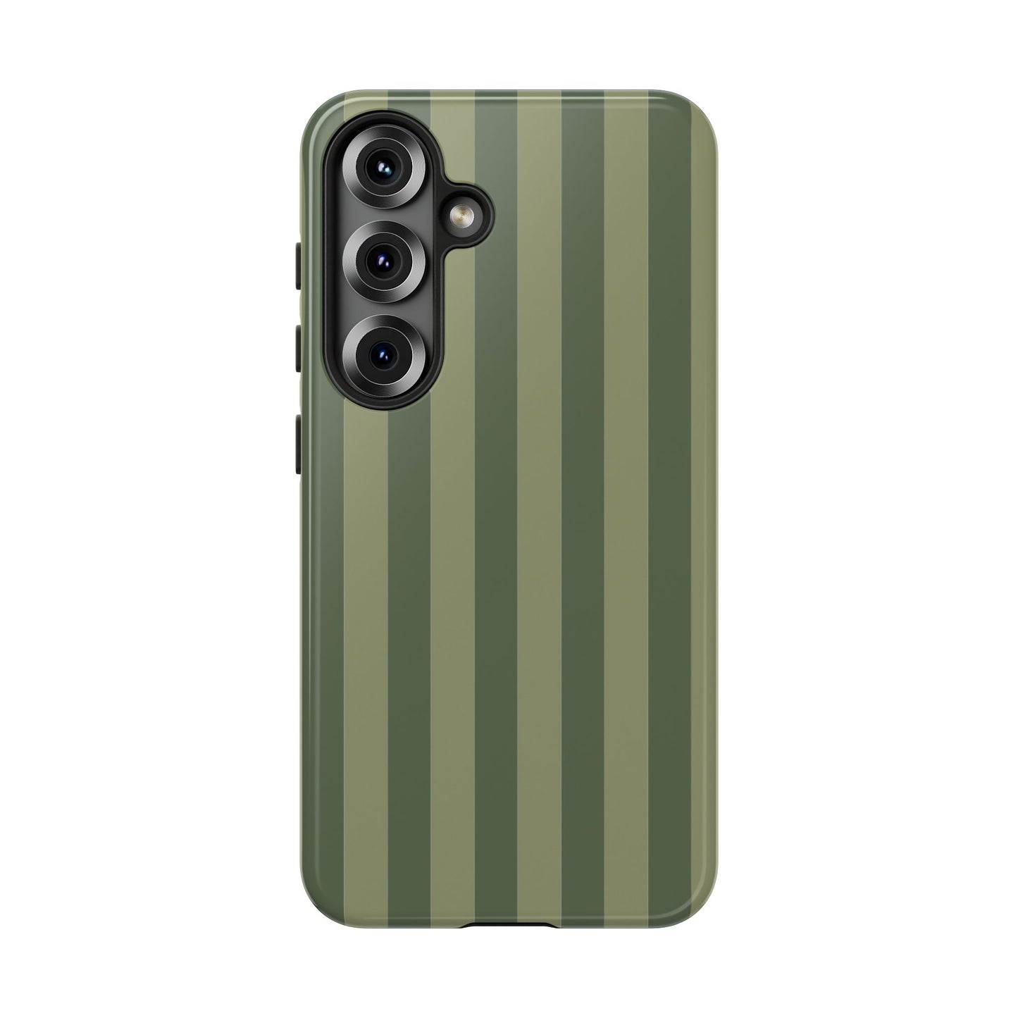 Samsung Galaxy S25 / Glossy Phone Case - ’Green Stripe Pattern’ Phone Case