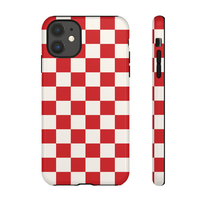 iPhone 11 / Glossy Phone Case - ’Red Checkered Pattern’ Phone Case