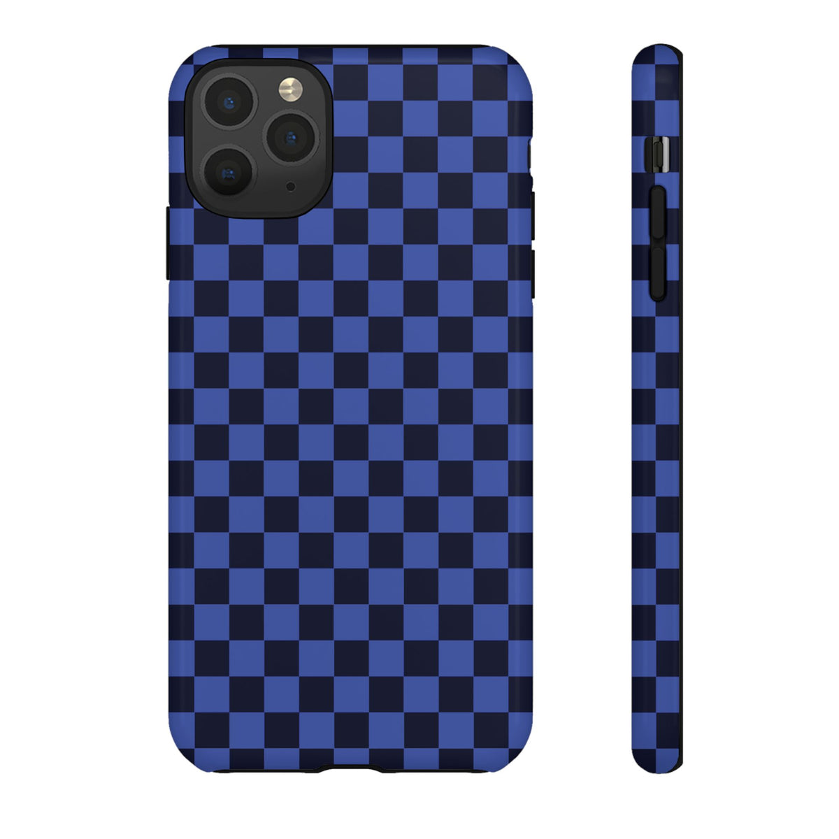 Bold Blue Small Checked Pattern Phone Case - Blue Phone Case - iPhone 11 Pro Max / Glossy