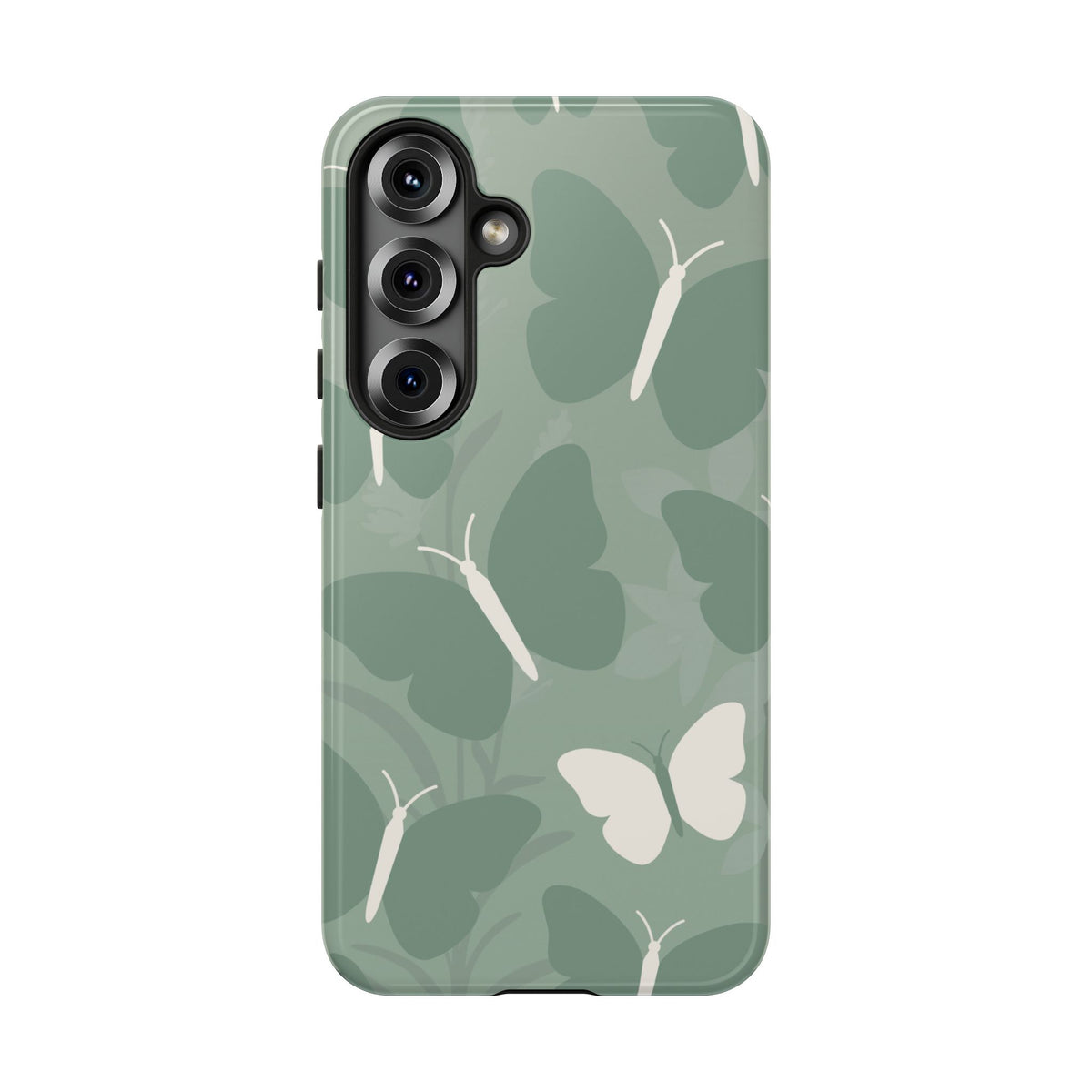 Minimalist Mint Green Butterfly Pattern Phone Case - Green Phone Case - Samsung Galaxy S25 / Glossy
