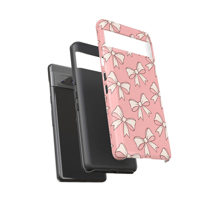 Chic Blush Pink Bow Pattern Phone Case