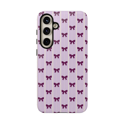 Retro Plum Purple Bow Pattern Phone Case