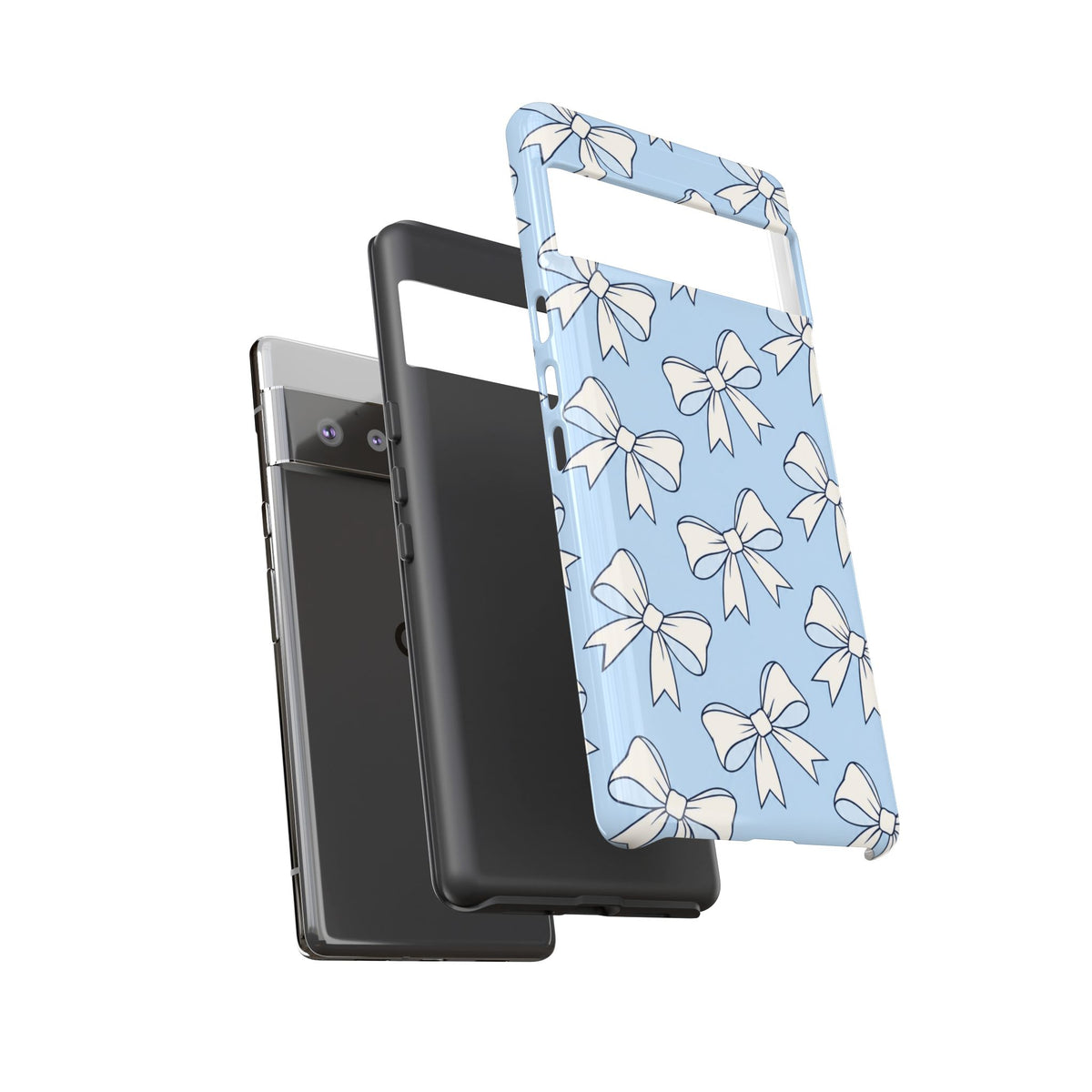 Chic Powder Blue Bow Pattern Phone Case