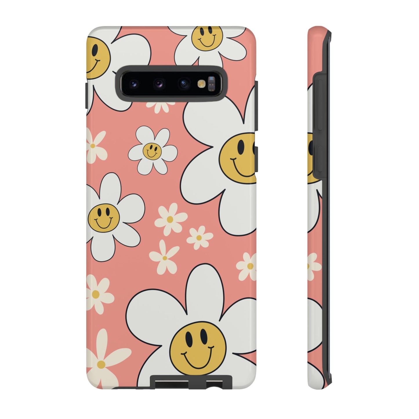 Fun Retro Daisy Pattern with Pink Background Phone Case - Pink Phone Case