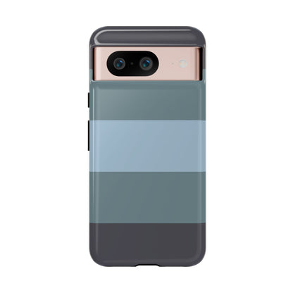 Shades of Blue Horizontal Stripe Pattern Phone Case - Blue Phone Case - Google Pixel 8 / Glossy