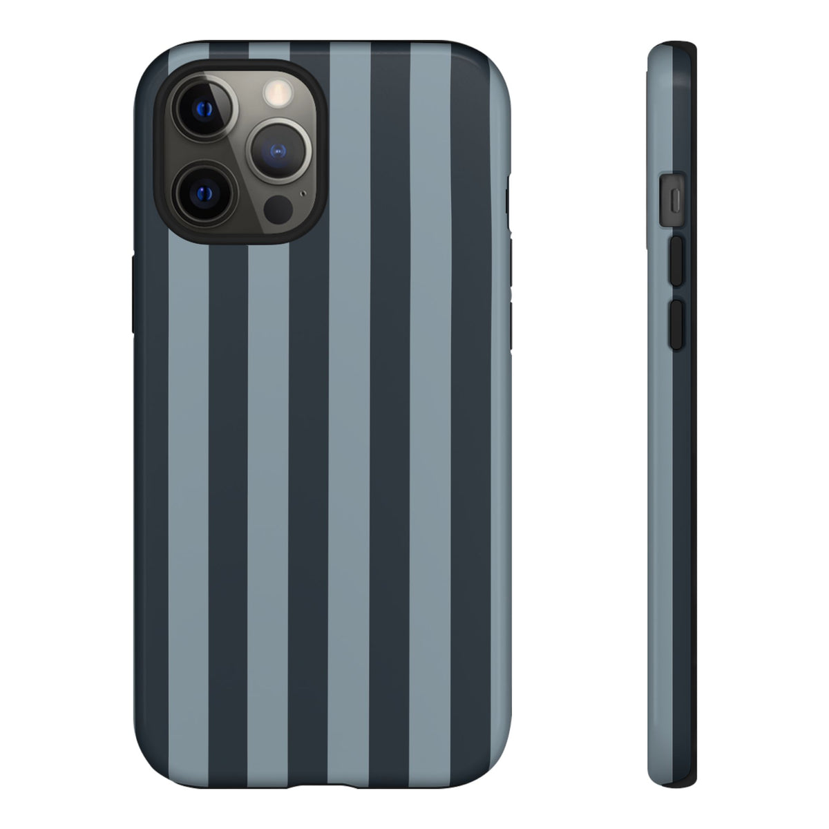 Dark Blue Stripe Pattern Phone Case - Blue Phone Case - iPhone 12 Pro Max / Glossy