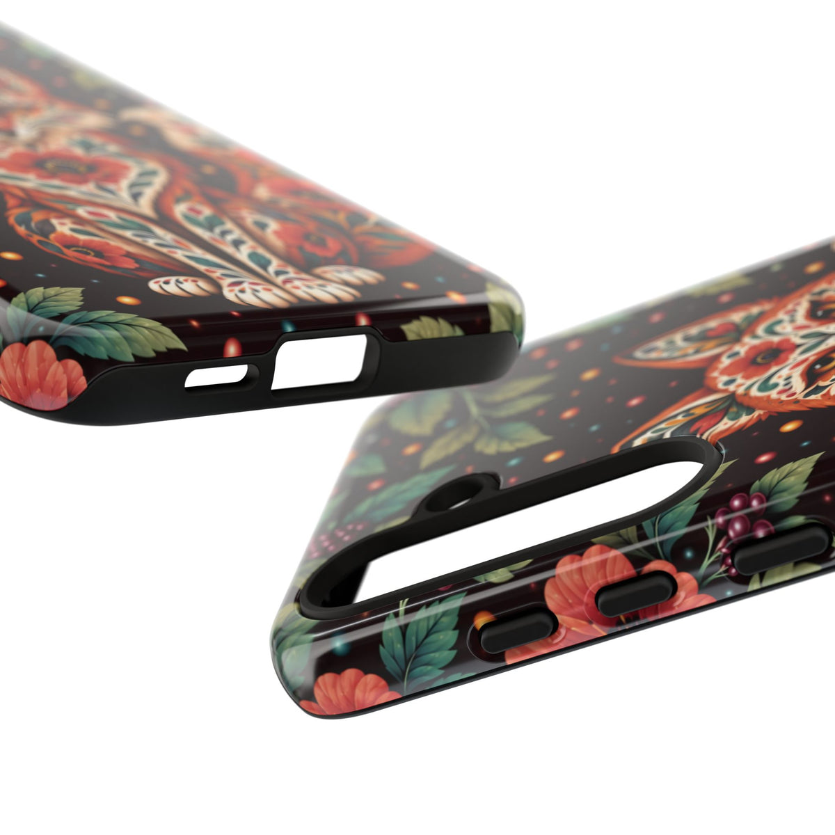 Vibrant Terracotta and Teal Calavera Fox Phone Case - Multicolor Phone Case