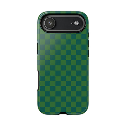 Bold Green Small Checked Pattern Phone Case - Green Phone Case - iPhone 17 Air / Glossy