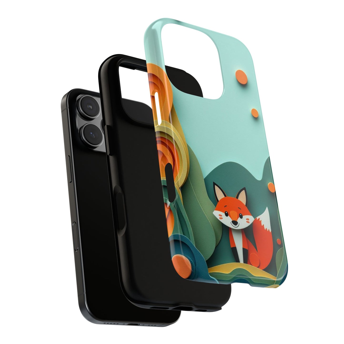 Papier-mâché Fox Design Phone Case