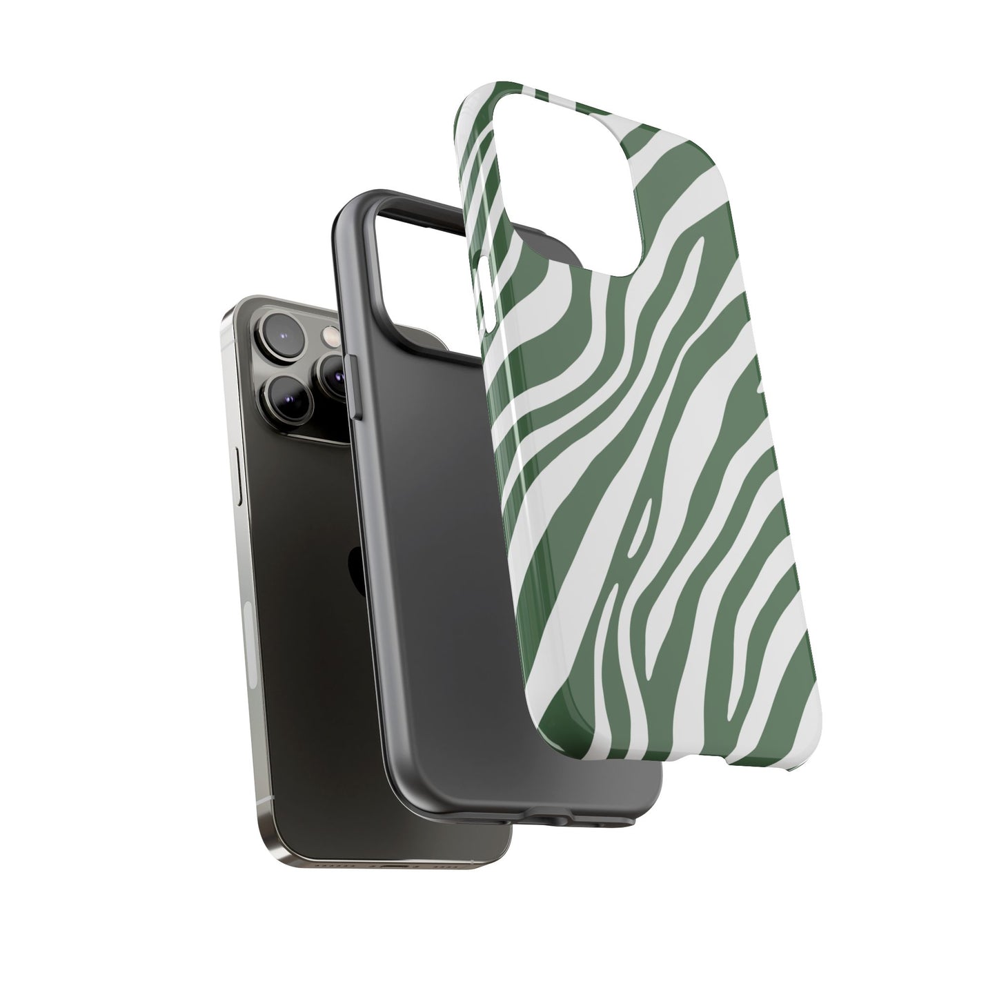 Modern Sage Zebra Print Phone Case