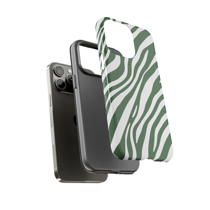 Modern Sage Zebra Print Phone Case