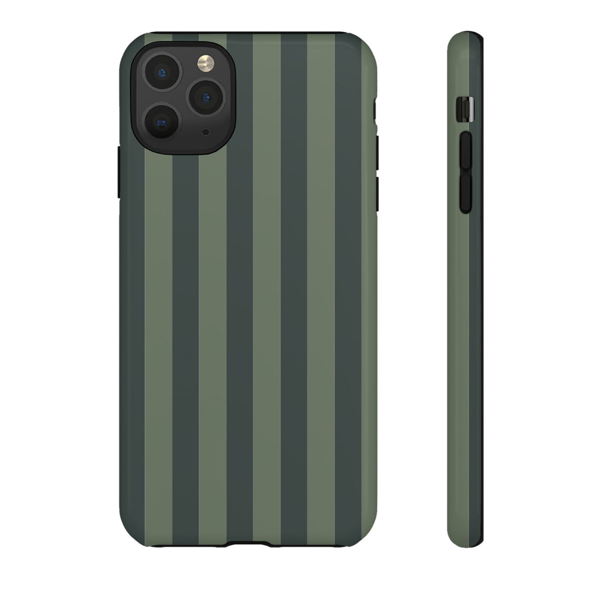 Dark Green Stripe Pattern Phone Case - Green Phone Case - iPhone 11 Pro Max / Glossy
