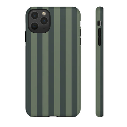 Dark Green Stripe Pattern Phone Case - Green Phone Case - iPhone 11 Pro Max / Glossy