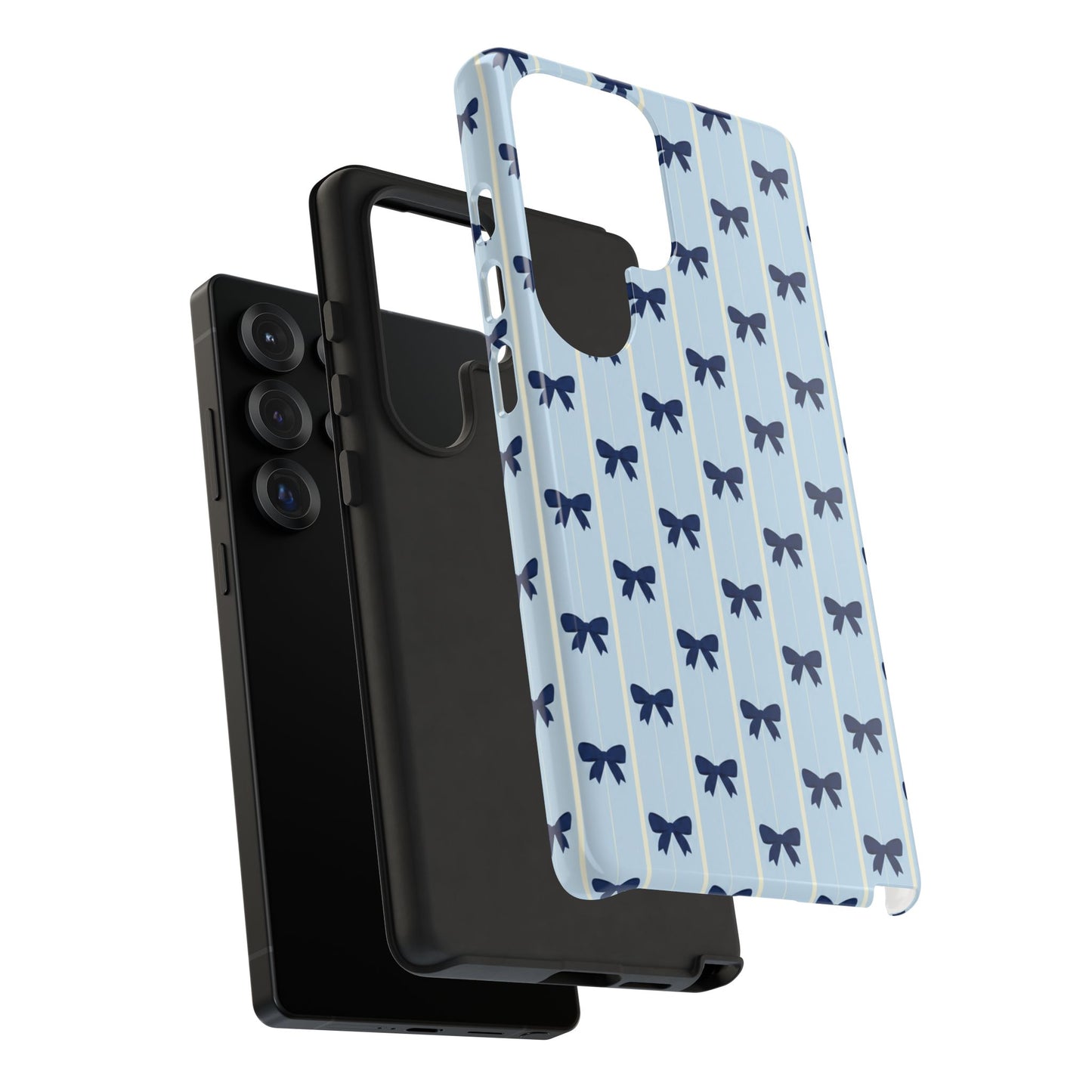 Retro Navy Blue Bow Pattern Phone Case