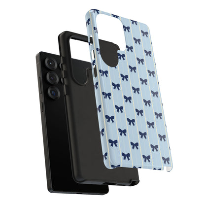 Retro Navy Blue Bow Pattern Phone Case