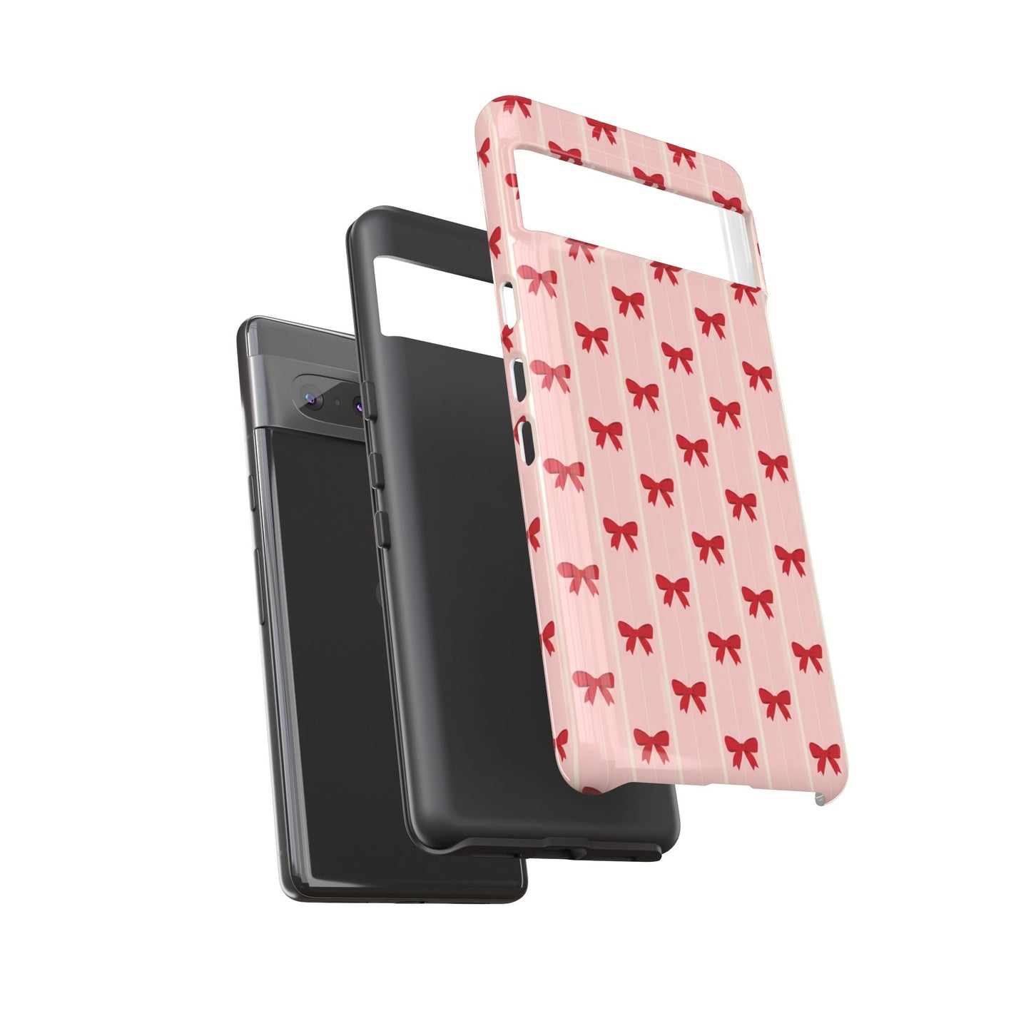 Retro Cherry Red Bow Pattern Phone Case