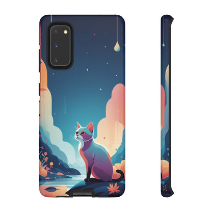 Samsung Galaxy S20 / Glossy Phone Case - Stylised Cat Design Phone Case