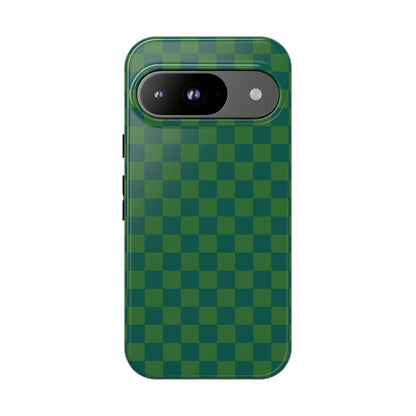Bold Green Small Checked Pattern Phone Case - Green Phone Case - Google Pixel 9 / Glossy