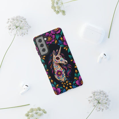 Elegant Purple and Teal Calavera Unicorn Phone Case - Phone Case