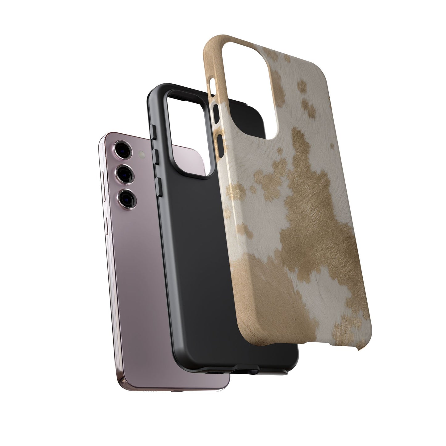 Elegant Champagne Cow Print Phone Case