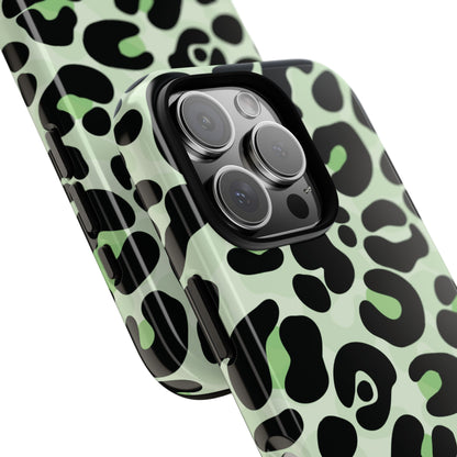 Chic Sage Leopard Print Phone Case