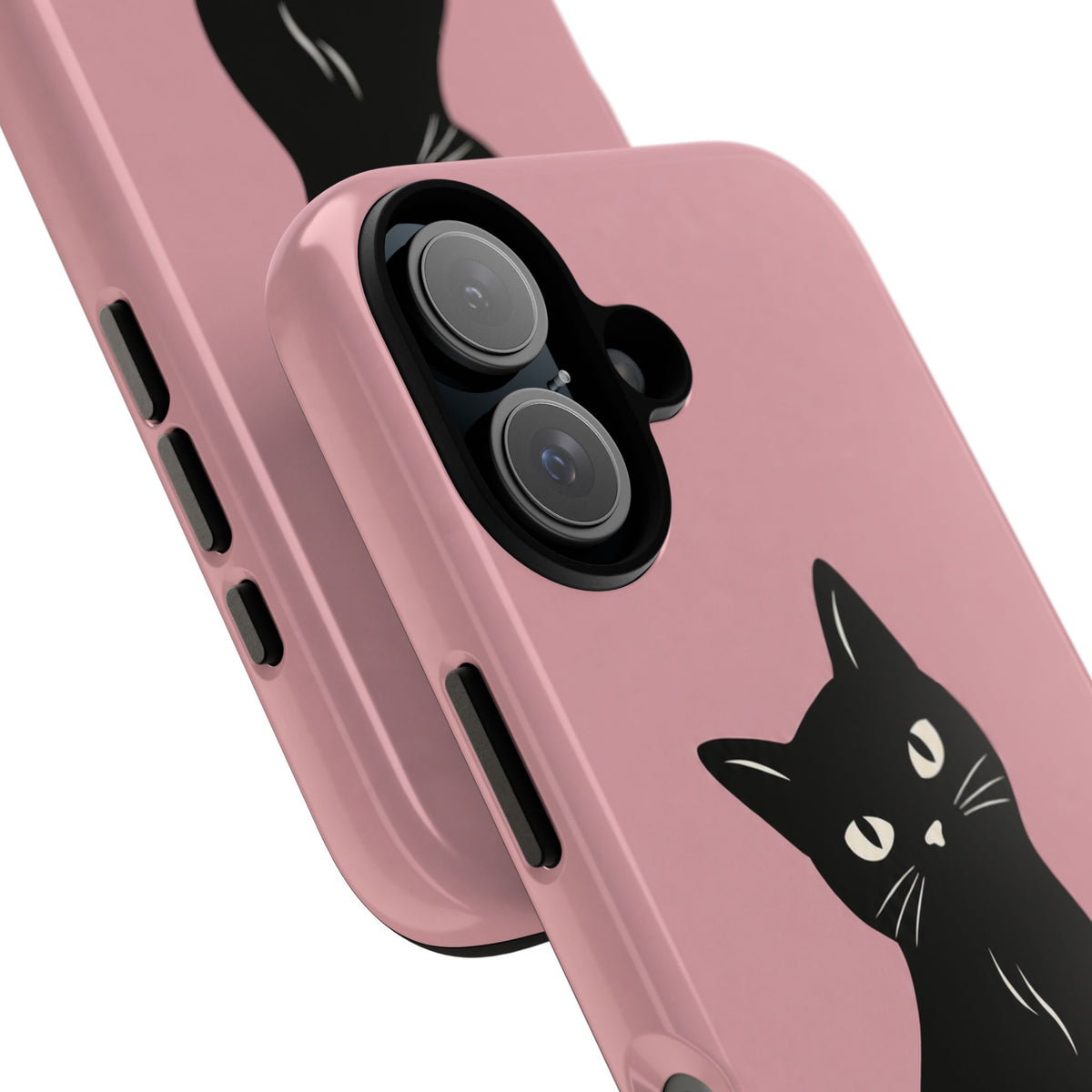 Minimalist Blush Pink & Black Cat Phone Case