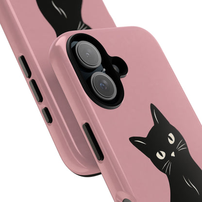 Minimalist Blush Pink & Black Cat Phone Case