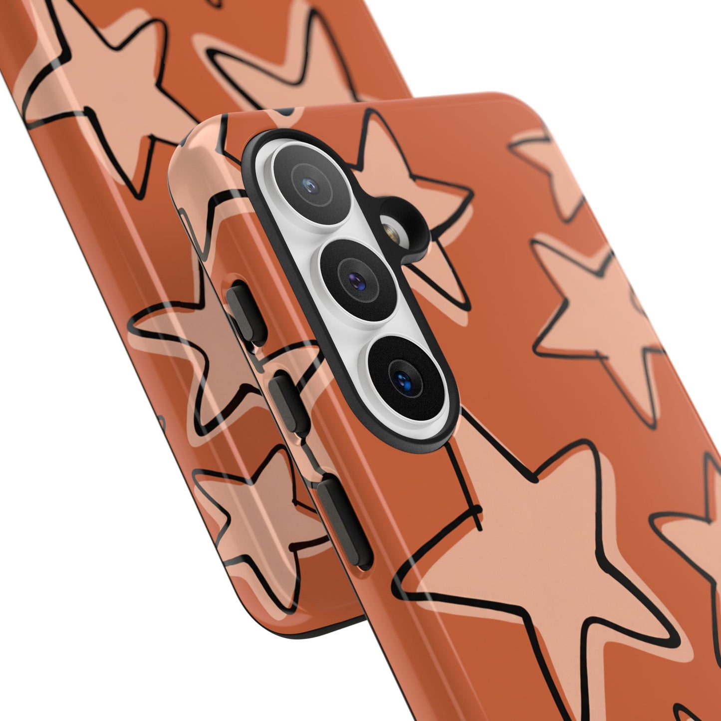 Burnt Orange Doodle Star Phone Case