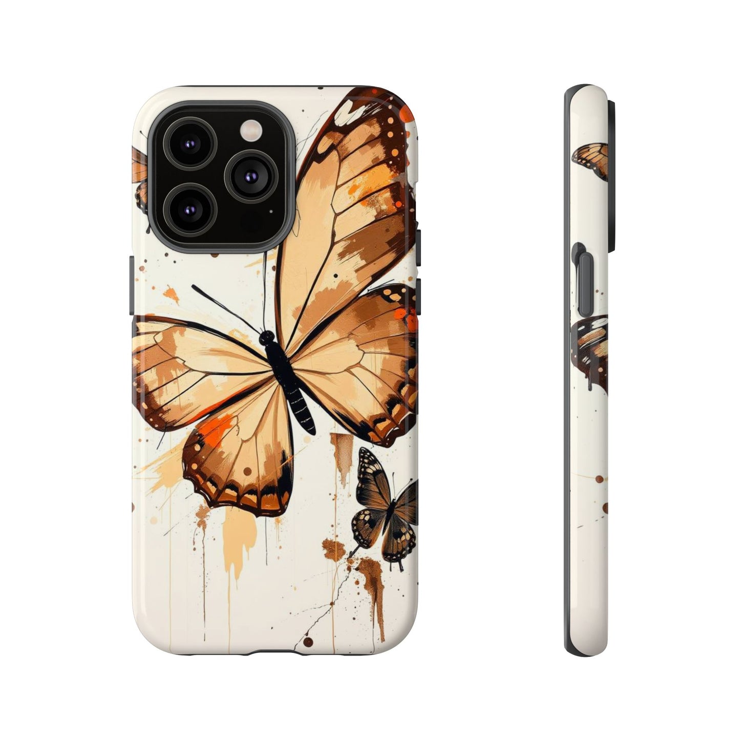 iPhone 14 Pro Max / Glossy Phone Case - Acrylic Style Butterflies Design Phone Case