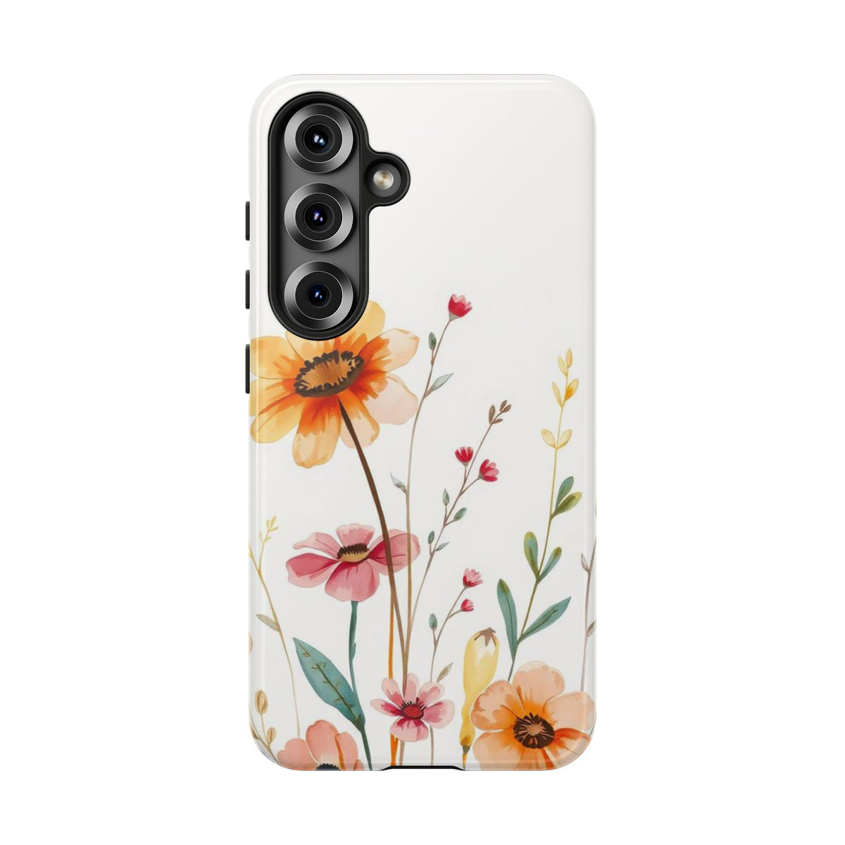 Boho Chic Watercolour Wild Blooms Pattern Phone Case - Multicolor Phone Case - Samsung Galaxy S25 / Glossy