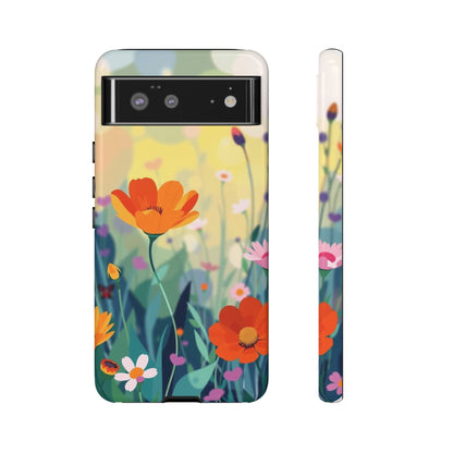 Google Pixel 6 / Glossy Phone Case - Pop Art Style Wildflower Design Phone Case