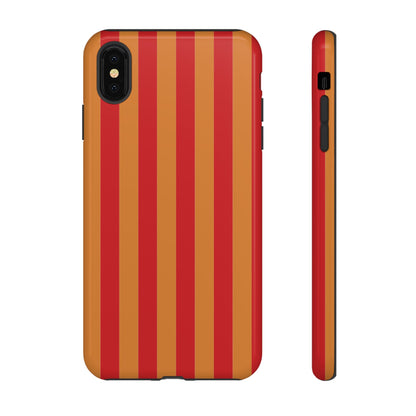 Orange & Red Stripe Pattern Phone Case - Orange Phone Case - iPhone XS MAX / Glossy