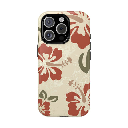 iPhone 16 Pro / Glossy Phone Case - ’Boho Chic Hibiscus Pattern #1’ Phone Case