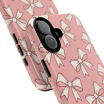 Chic Blush Pink Bow Pattern Phone Case