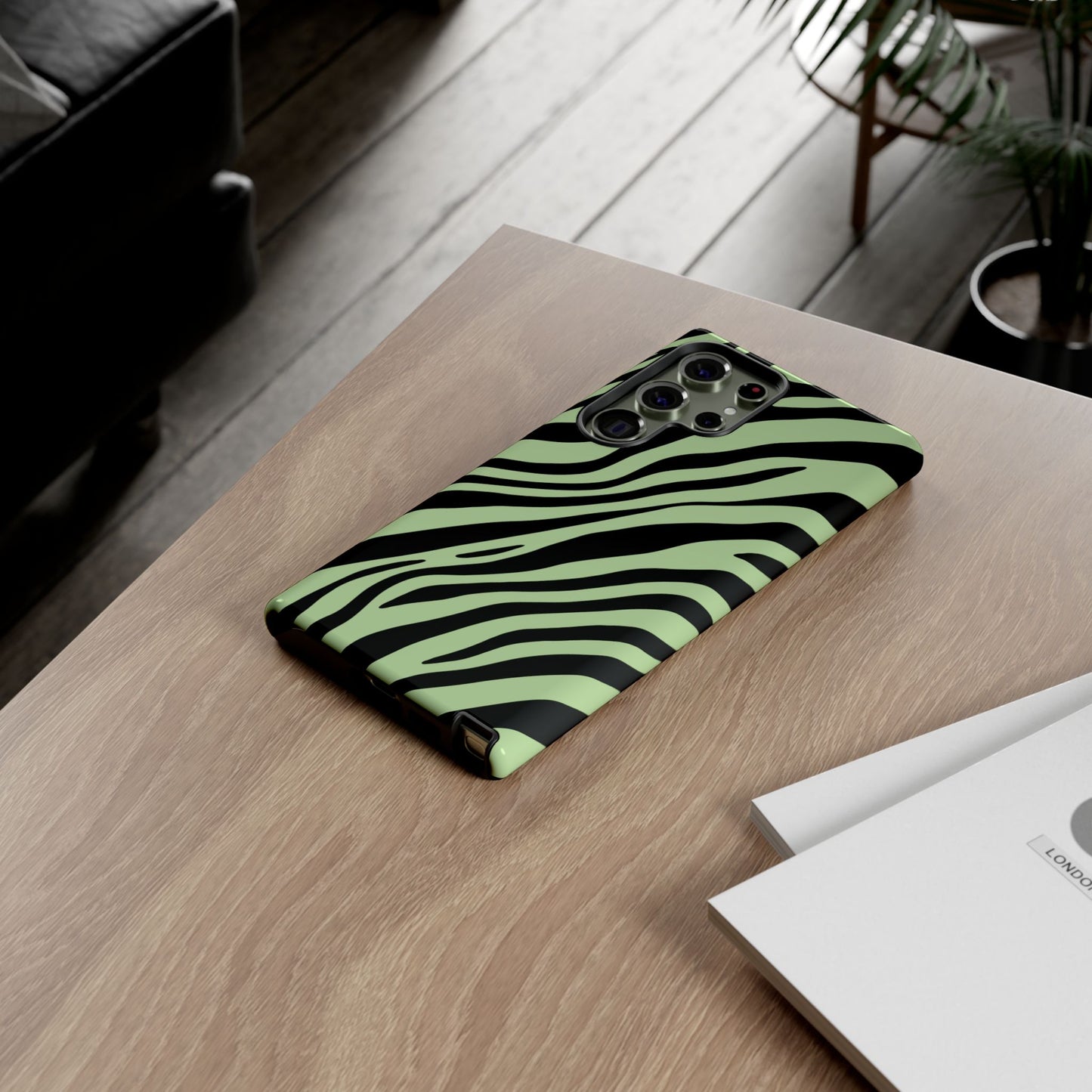 Modern Mint Zebra Print Phone Case