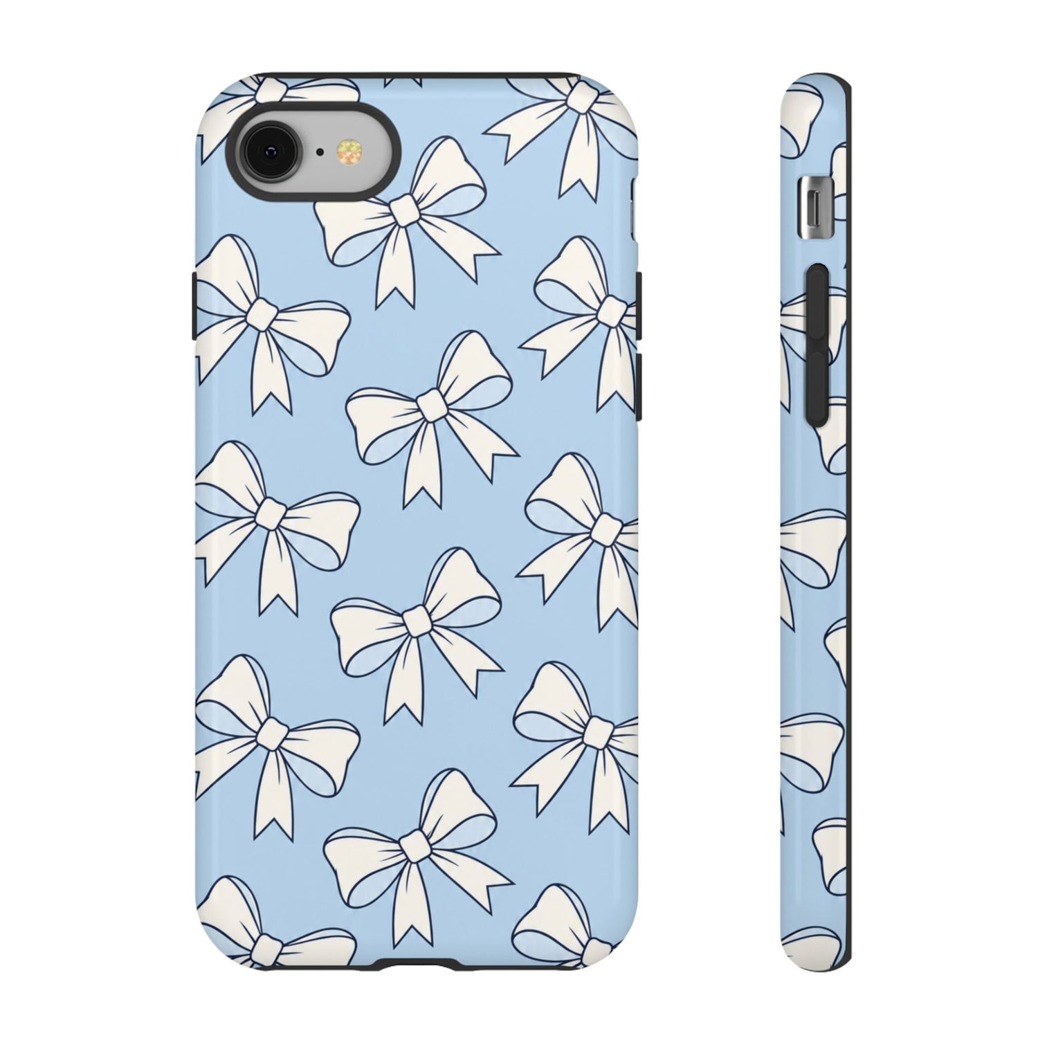 Chic Powder Blue Bow Pattern Phone Case